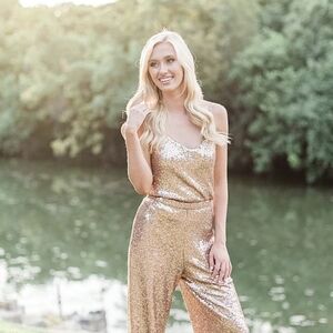 Revelry Sequin Ivy top - matte rose gold